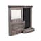 Homeroots Gray Wooden Wall Chalkboard with Side Storage Basket 379874 - alternate 1